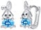 Hasen Ohrringe Creolen Kinder 925 Sterling Silber Hasen Creolen Mädchen Klein Ohrringe Kreolen für Damen Durchmesser 10mm Klappcreolen Hasen Tier Ohrringe Geschenke für Damen Kinder