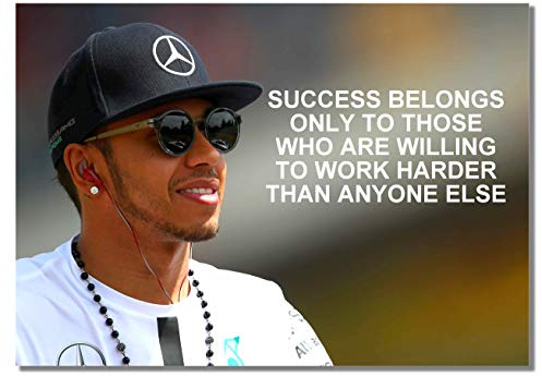 Lewis Hamilton A3 ungerahmtes Poster Erfolg Inspiration Zitat Motivation British Racing Driver Foto