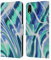 Head Case Designs Offiziell Zugelassen Suzan Lind Blau Grün Weiß Tie Dye 2 Leder Brieftaschen Handyhülle Hülle Huelle kompatibel mit Apple iPhone XR