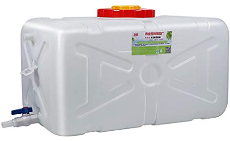 Bidones agua Hogar de la categoría alimenticia de almacenamiento de gran tanque exterior horizontal rectangular de plástico espesado con torres principales recipiente de agua blanca ( Size : 100L )