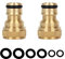 2 Pack Brass Garden Hose Tap Connector,1/2 inch Brass Female Threaded Tap Connector for Hose Pipe,Copper 1/2 BSP Hose Connector Male Watering Fittings for Threaded Faucet Adapter Quick Connector