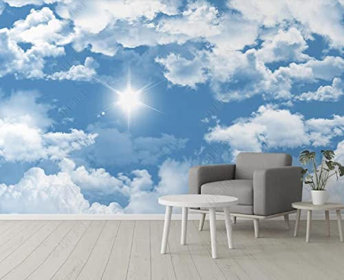 Fototapete 3D Tapete Blauer Himmel Und Weiße Wolken Foto Tapeten Wand Tapeten Vliestapete Modern Wandbilder Wohnzimmer