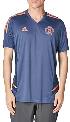 adidas Mens Jersey (Short Sleeve) Manchester United Condivo 22 Training Jersey, Crew Blue, HH9316, L