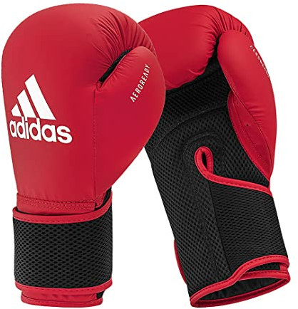 Adidas Hybrid 25 Boxhandschuhe in Rot, 227 g, PU-Trainingshandschuhe, ideal für Taschenarbeit, Sparring und Pads