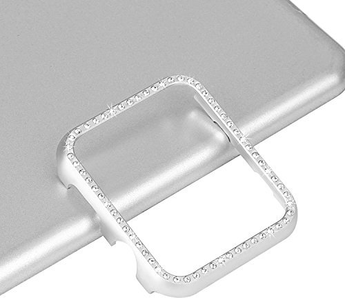 Brillantini Cover Compatibile con Apple Watch Serie 3 38mm, Diamanti di Cristallo Strass Glitter Protettiva Cassa Orologio Antiurto Copertura Completa Custodia Compatibile con Apple Watch Series 3 2 1