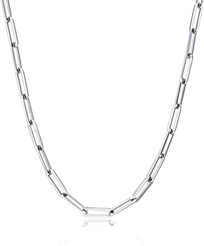 MARLION JEWELS Kette für damen mit Gliedern in länglicher und rechteckiger Form. Halskette aus vergoldetem/versilbertem Chirurgenstahl ideal als Geschenk. Schmuck Damen