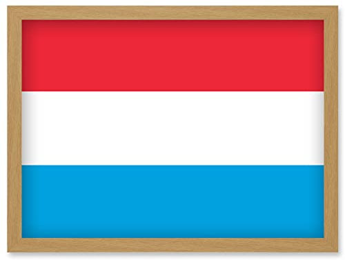 Artery8 Luxembourg National Flag Patriotic Vexillology World Flags Country Region Poster Artwork Framed Wall Art Print A4