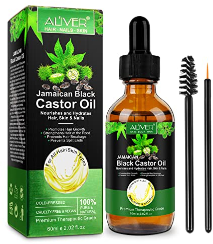 Rizinusöl Haare 60ml kaltgepresst Castor Oil Rein für Haare, Wimpern, Augenbrauen, Bart, Nägel Vegan und Cruelty Free (Rizinusöl)