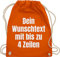 Turnbeutel Rucksack - Aufdruck selbst gestalten - Wunschtext I Eigener Text I Custom Text - Unisize - Orange - personalisierter beutel stoffbeutel name personalisierte datum beuteltasche