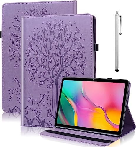 GLANDOTU Case for Lenovo Tab P11 2nd generation 11.5 inches,lightweight folio Flip Embossed PU Leather Tablet Cover Case with fold Stand Protection(free Stylus pen)-Purple