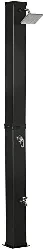 Outsunny Solardusche 40 Liter Solar Gartendusche mit Wasserhahn Duschkopf, bis 60 °C, Aussendusche ohne Stromanschluss Pooldusche Campingdusche Regendusche warmes Wasser