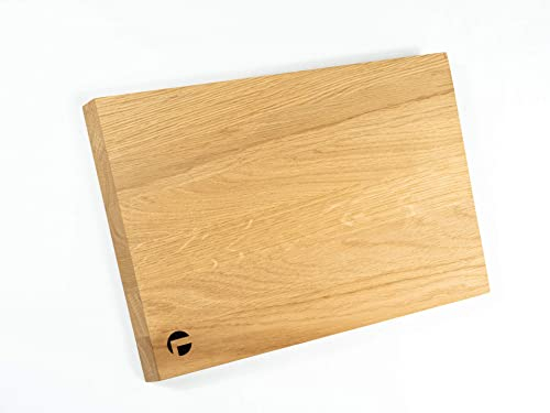 Brett aus massivem Eichenholz Schneidebrett Servierbrett Frühstücksbrettchen Eiche Geschenkidee für Hobby- und Profiköche robust, langlebig, nachhaltig 27x35x2 cm