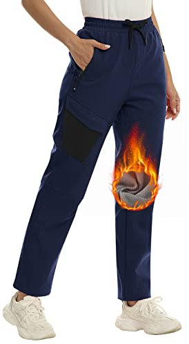 MoFiz Pantaloni Sci Donna Pantaloni Termici Trekking Impermeabili Blu 3XL