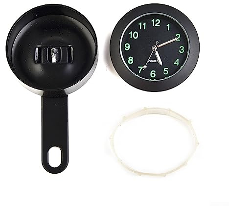 CNANRNANC Universelle Wasserdichte Motorrad Lenker Uhr,Nachrüsten der Borduhr-Leuchtanzeige mit Schwarzer Farbe bis 6mm Größe