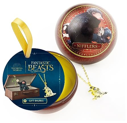 The Carat Shop Fantastic Beasts Offizielle Niffler-Kugel mit Niffler-Halskette innen, Weihnachten