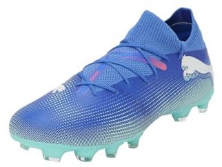 PUMA Unisex Future 7 Match FG/AG Soccer Shoe, BLUEMAZING White-Electric Peppermint, 11.5 UK