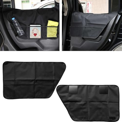 TOATELU Pack of 2 Car Door Covers for Dogs Pet Car Door Protective Film Mat for Back Seat Doors, Waterproof, Easy to Clean, Quick Installation, Car Door Cover for Most Cars, Black