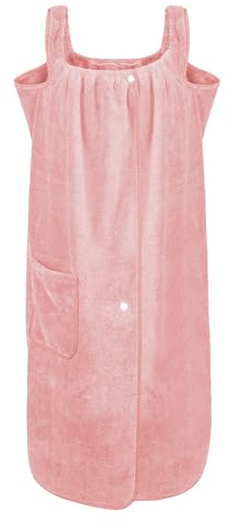 Women's Towel Wrap with Straps Coral Fleece Highly Absorbent Shower Towel Quick-Drying Wearable Bath Robe Shower Spa Beach Gym Towelling Robe Cover-Up Bath Skirt Dressing Gown Sling Body Wrap Pajamas
