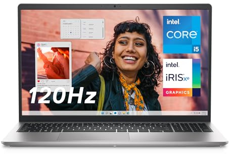 Dell Inspiron 3530 - visualización FHD de 15,6 de 120 Hz, procesador Intel Core i5-1334U, 16 GB DDR4 RAM, 512 GB SSD, Intel Iris Xe Graphics, Windows 11 Home, Migrate Services - Platino Plata