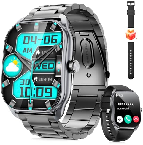 Reloj inteligente hombre mujer Fitness Tracker de 2,01 con 120+ modos deportivos Monitor de frecuencia cardíaca y del sueño y del oxígeno en sangre, reloj fitness impermeable IP68 para Android iOS