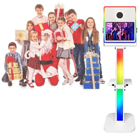 Tragbare Fotokabine, FüR 15,6'' Ipad Mit Rgb-Licht, Lcd-Bildschirm, Fernbedienung, Flightcase, FüR Ausstellungen, Partys, Hochzeiten,White