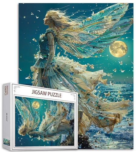 Tucocoo 1000 Teile Puzzles für Erwachsene Meeresgöttin Malerei Jigsaw Puzzle Abstrakte Fee 1000 Teile Puzzles für herausfordernde Familienaktivitätsspiel Ozean Mondlicht Kunst Wanddekoration DIY