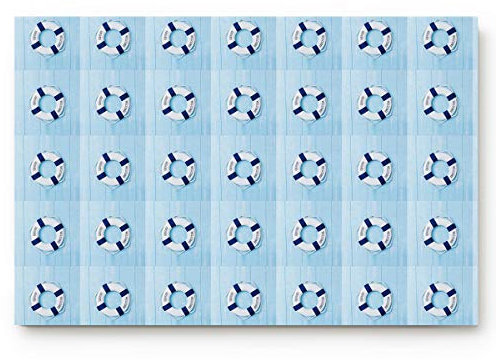 Fußmatte 40X60Cm Rettungsring Für Den Sommerurlaub Türmatte Personalisiert Bodenmatte Super Absorbierende Fussmatten Für Außen Haustür Eingang