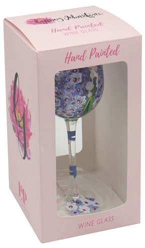 Lesser & Pavey Lynsey Johnstone Delphinium Wine Glass for Home, Kitchen, Restaurant & Parties | Lovely Wine Glassware for Drinks | Gift for Women, Men, Wedding & Christmas