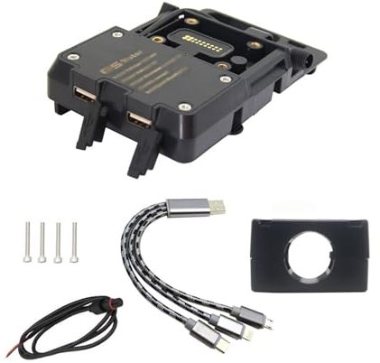 Generisch Motorradhalterung Motorrad Für USB Für Ladegerät Handy Drahtlose Lade Halter Stehen Für BMW R1200GS ADV F700GS F800GS(USB 22mm Bracket)