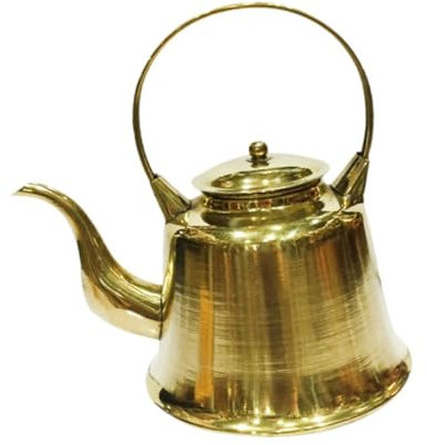 F Fityle Heißwasserkessel, Kupferteekanne, 1,5 l, Herdplatte, Wasserkocher, Wasserkessel, Krug, Kaffeekanne, Teekessel für Induktions-/Gasherde, Messing