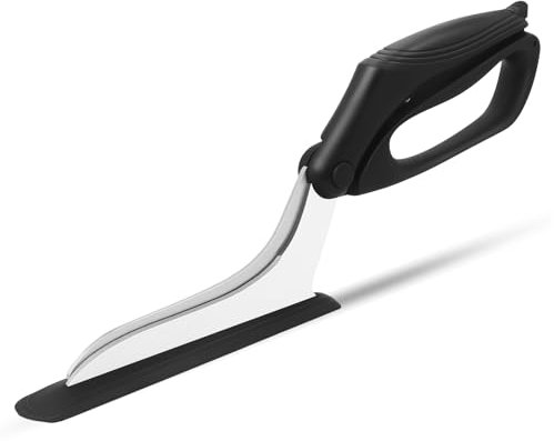 Pizza Scissors, Pizza Cutter Scissors with Firm Base and Comfortable Grip, Food Grade Stainless Steel Blades, Sharp Cutting Blades, Black