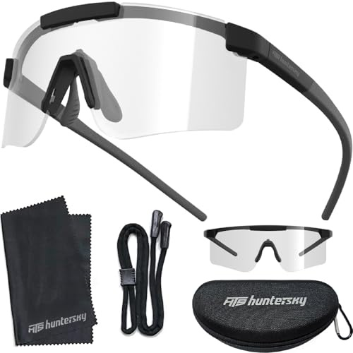 HTS HUNTERSKY F31D Slim Fit Safety Sunglasses for Women Men Youth with Case | Impact Resistant Lens, Eye Protection for Airsoft, Range, Protective Eyewear for Small Faces, Integrated Side Protection