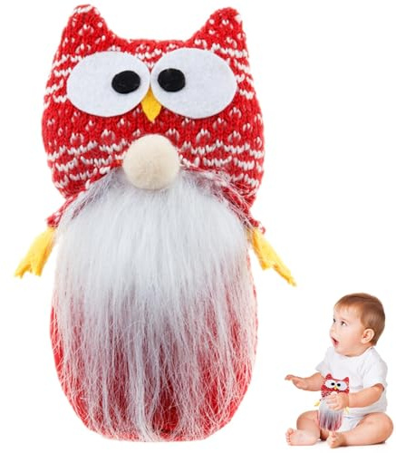 Xinhuju Plüschpuppen Weihnachtswichtel, Weihnachtswichtel Ornament - Weihnachtspuppen Plüsch Wichtel, Eule Weihnachtsschmuck aus Plüsch mit langem Bein für Weihnachten