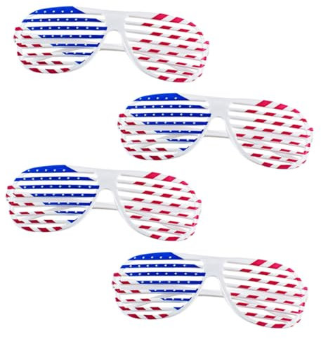 COLLBATH 4-teilige Sonnenbrille Mit Amerikanischer Flagge Lustige Partybrillen Leichtgewichtig Für Maskenbälle Und Cosplay