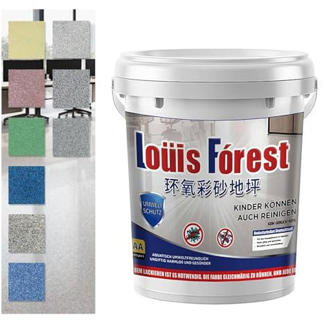 Epoxid-Bodenbeschichtung mit Hochglanz-Marmoreffekt, Epoxid-Bodenfarbe, schnell trocknend, wasserfest, Epoxid-Bodenfarbe auf Wasserbasis, rutschfeste Garagenbodenfarbe, Betonbodenfarben (Hellgrau)