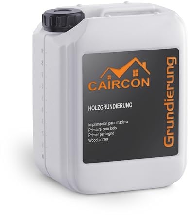 CAIRCON Holzgrundierung Haftgrund für Außen & Innen – Grundierung für Holz Farblos - 5L