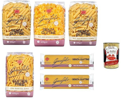 Garofalo, Testpaket Pasta senza Glutine Glutenfreie Nudeln gluten free 6x 400g + Italian Gourmet Polpa 400g
