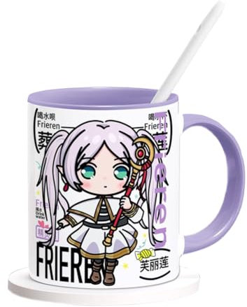 Xinchangda Frieren - Taza de cerámica con diseño de anime Frieren Mark, taza de café y té, regalos creativos de anime para los fans