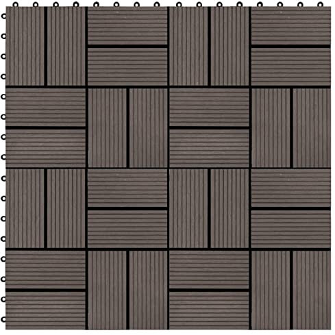 Snsowed Baldosas de Porche WPC 30x30 cm 2 m2 marrón Oscuro 22 Unidades, Piscina Terraza, Suelo Madera Exterior, Tarima Exterior, Suelos Terraza, Suelo Jardin Exterior,