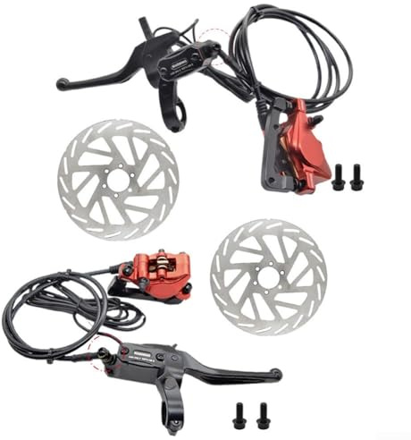 Hydraulisches Bremsen-Set für E-Bike, zusammenklappbar, 180 mm, Bremsscheibe hinten, maximale Bremswirkung (rechts mit Scheibe)