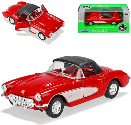 Welly Chevrolet Corvette C1 Cabrio Rot mit Soft Top 1953-1962 ca 1/43 1/36-1/46 Modell Auto