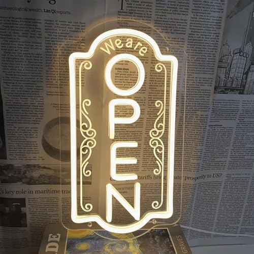 Cartello al neon con scritta We Are Open, cartello verticale aperto per finestre aziendali, decorazione da parete, luce a LED, luce a LED, per ristoranti, caffetterie, bar, hotel, negozi, regali di
