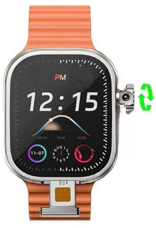 JINSHANGZI Smartwatch 4G 5G SIM Card 2025 Android Smart Watch Man Women Howear HW Ultra 3 Call GPS NFC Video Call Sports AMOLED Screen (Silver)