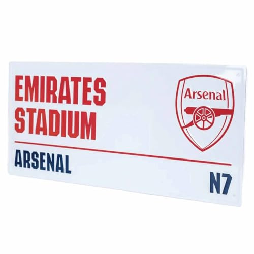 Arsenal FC White Metal Street Sign, Signs & Plaques, Sports, Gift