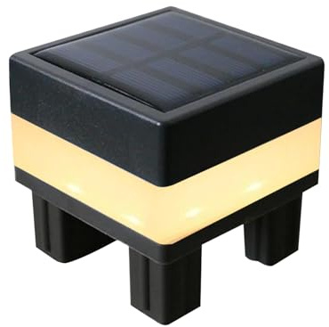 Nudorpn Solarleuchte Zaunpfosten 7x7 Wasserdicht, Pfostenkappe Solar Mit Warmweiß Licht, Zaunbeleuchtung Für Garten Doppelstabmattenzaun Pavillon Patio Hof Pool