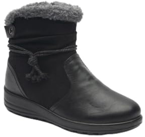 Cushion Walk Winter Warm Lined Ankle Boots Womens Padded UK 4-8 (Zara Black, 6, UK Footwear Size System, Adult, Women, Numeric, Medium, 6)