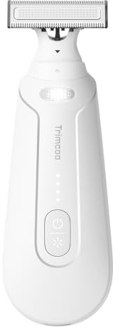 Trimcoo H5 MagBlade Intim-Trimmer für empfindliche Haut, LED-Licht, IPX7 wasserdicht, USB-C Schnellladung, Reisesperre, Herrenpflege Unterkörper, Weiß