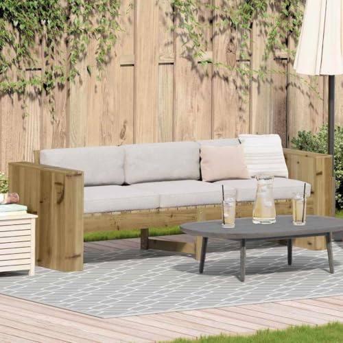 Frdhee Terrassensofa Gartensofa Couch Mittelsofa,Gartensofa Grün 185.5 x 60 x 62 cm Imprägniertes Kiefernholz,Für Garten,Terrasse,Balkon,Einfach Zu Warten