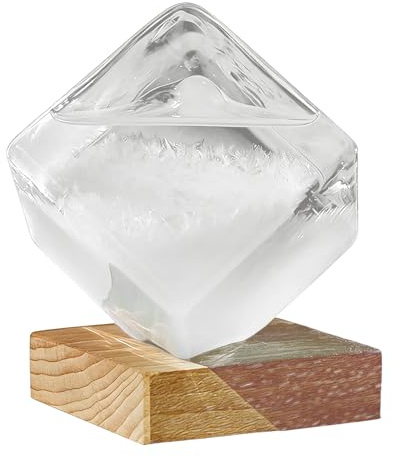 Pronóstico del Tiempo en Vidrio de Tormenta Storm Glass Pronóstico | Barómetro de cristal para tormenta con base para oficina, interior, dormitorio, jardín, para mujeres y hombres