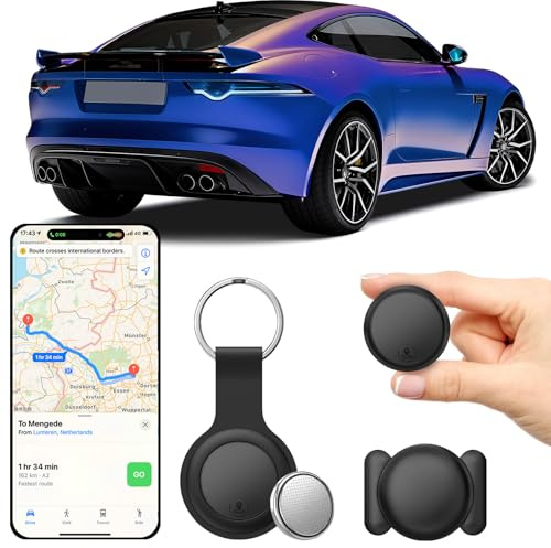 Traceur GPS Voiture,Tracker de Voiture Caché Tracker de Voiture Magnétique(Compatible avec iOS et Android) Traceur GPS sans Abonnement sans SIM, Tracker GPS pour Valises/Portefeuilles/Clés
